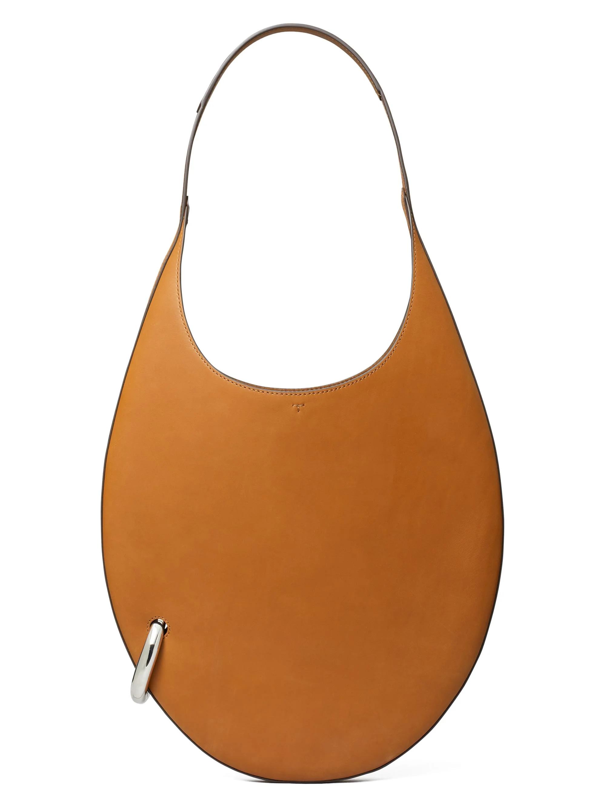 Women's Pierced Leather Shoulder Bag - Aged Tan - 1