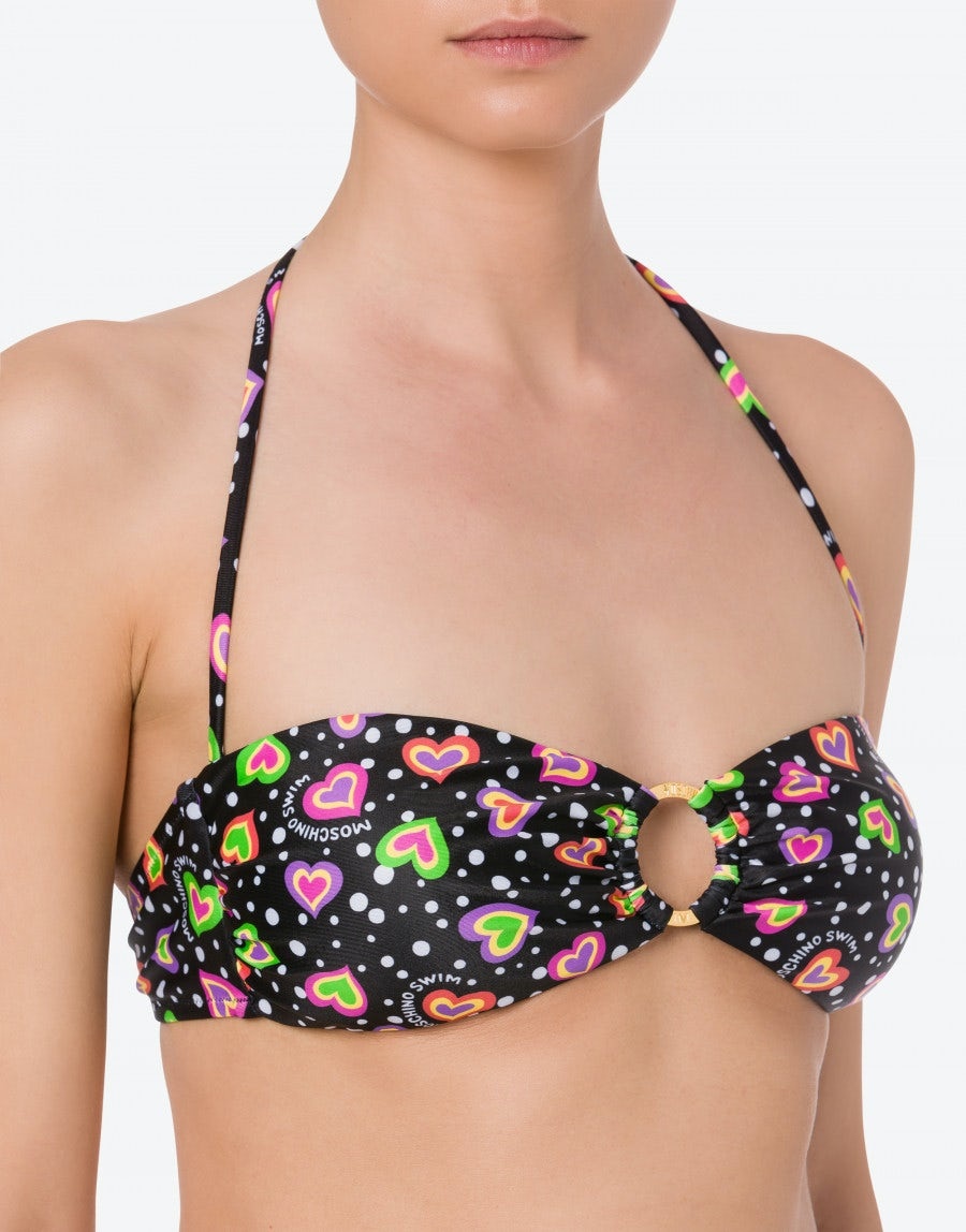 POLKA DOTS & HEARTS BIKINI TOP - 4