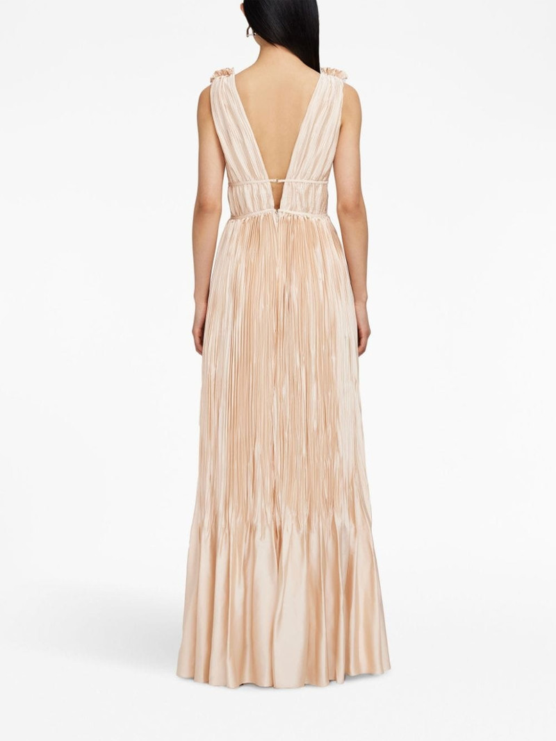 Ostara pleated satin gown 4