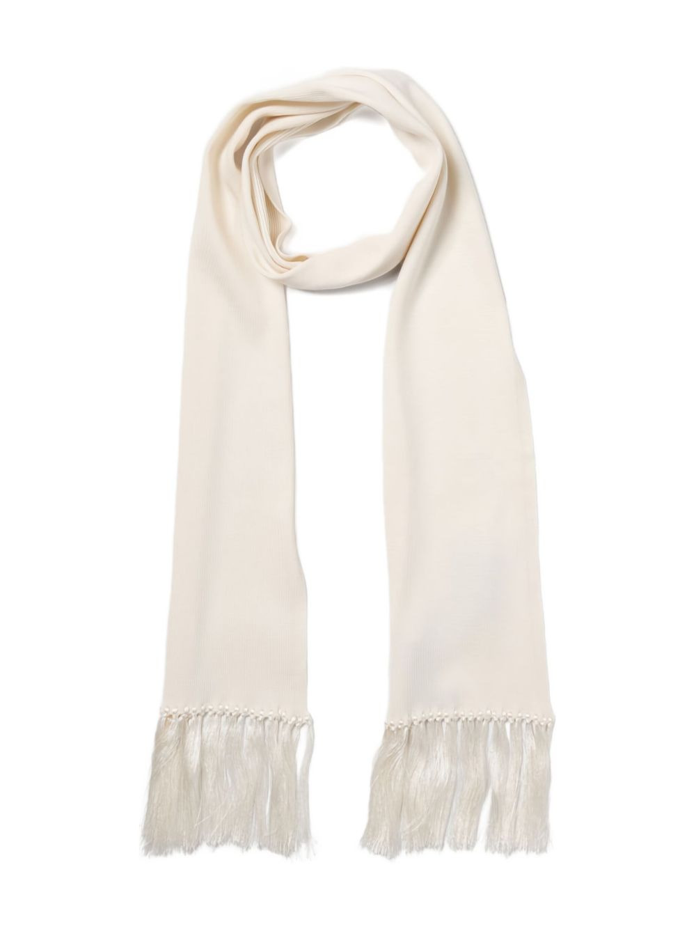ribbed fringe scarf - 1