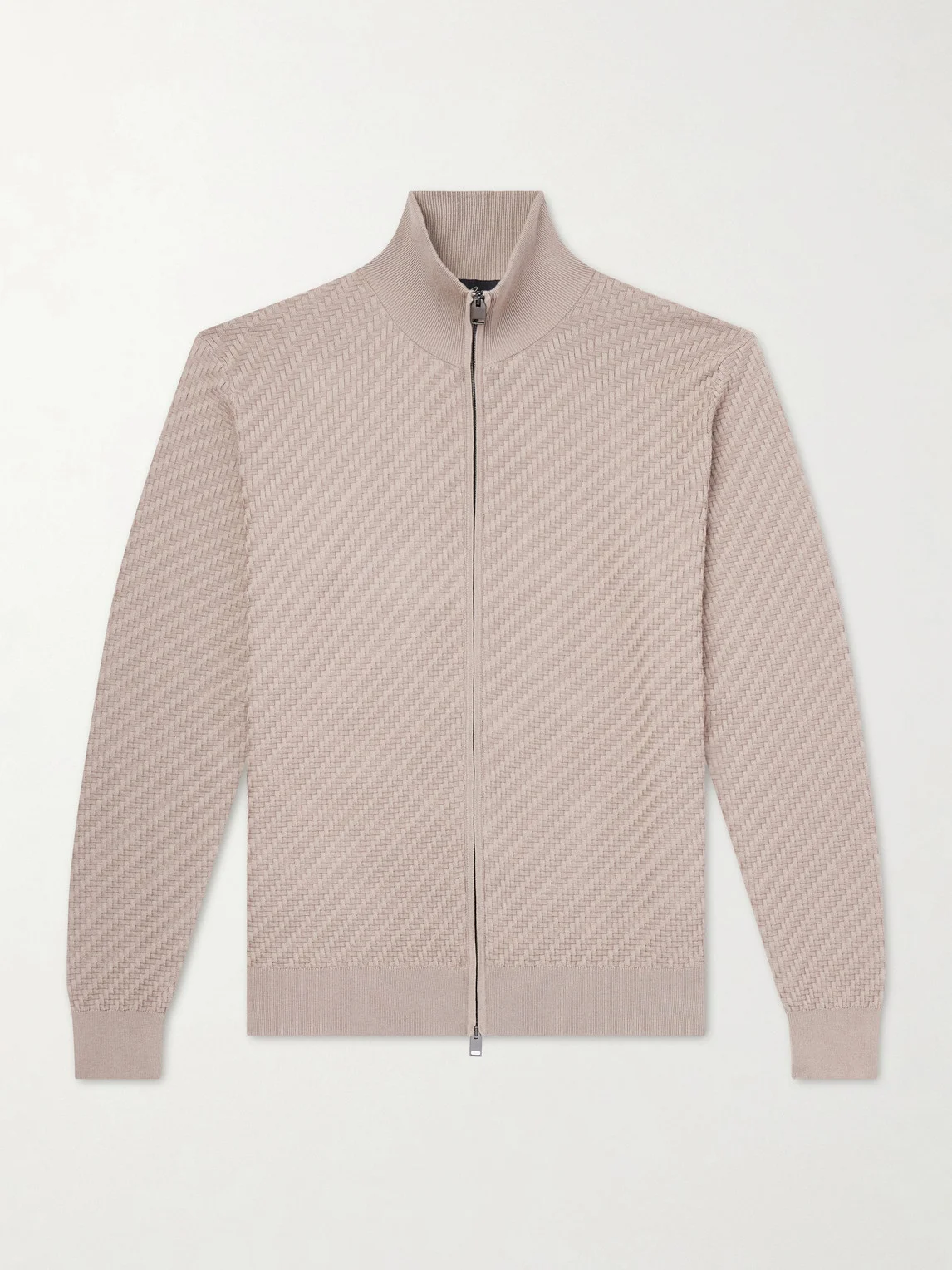Cotton, Silk and Cashmere-Blend Zip-Up Sweater - 1