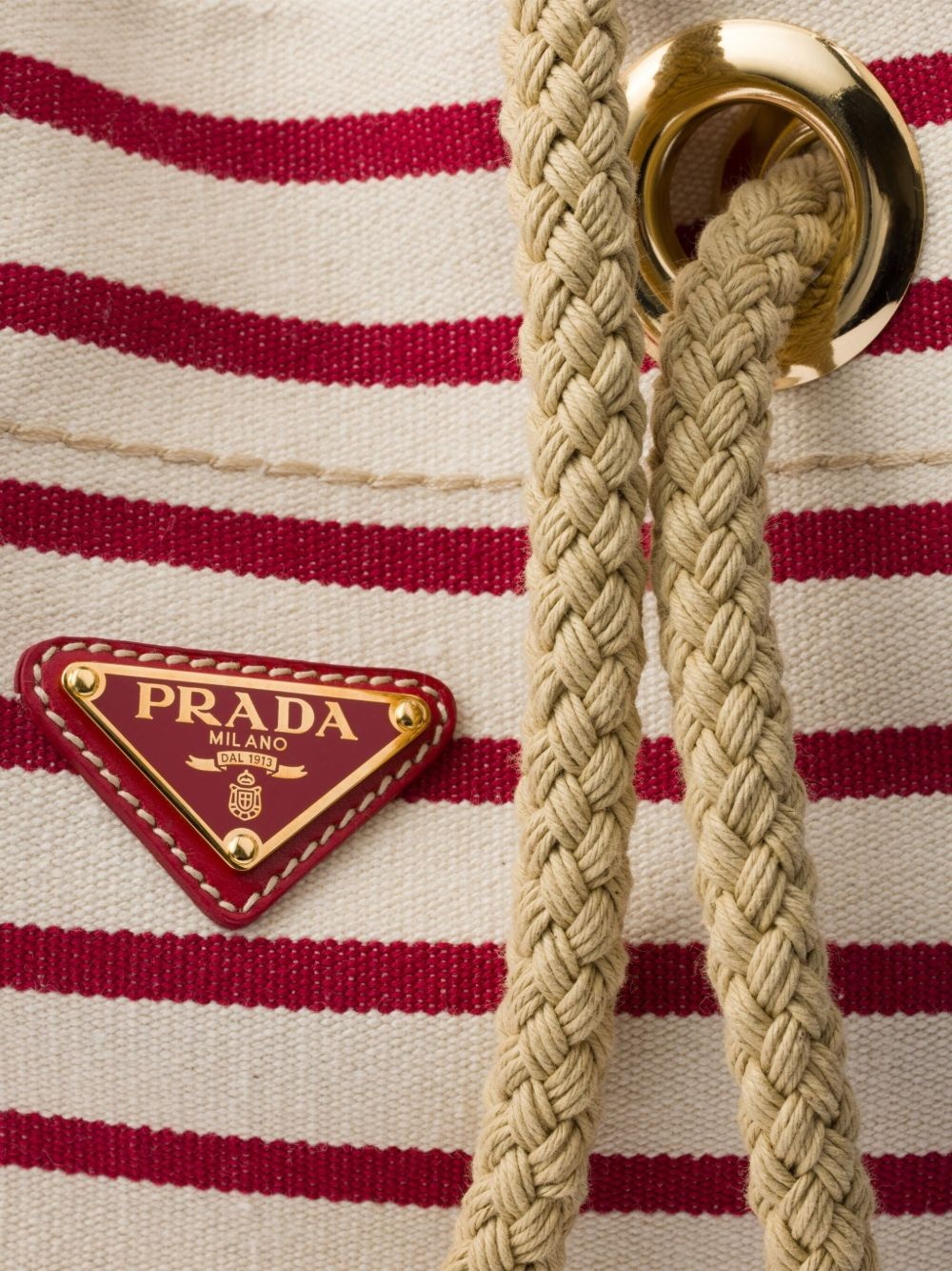 small striped bucket bag - 5