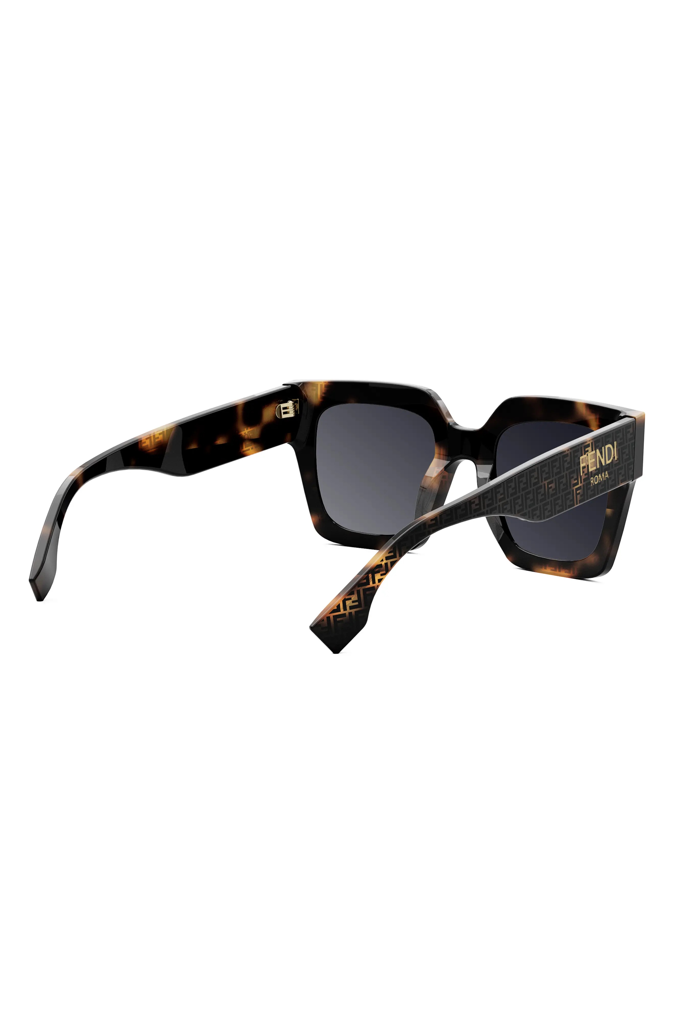 'Fendi Roma 50mm Square Sunglasses in Havana /Gradient Smoke - 6