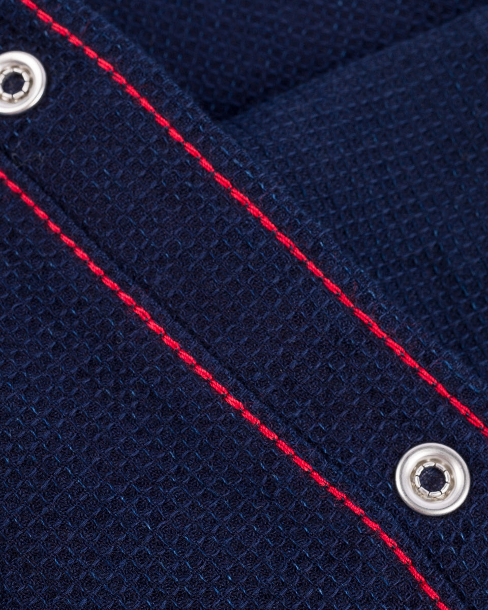 IHSH-413-IND 5oz Selvedge Dobby Cloth Western Shirt - Indigo - 17