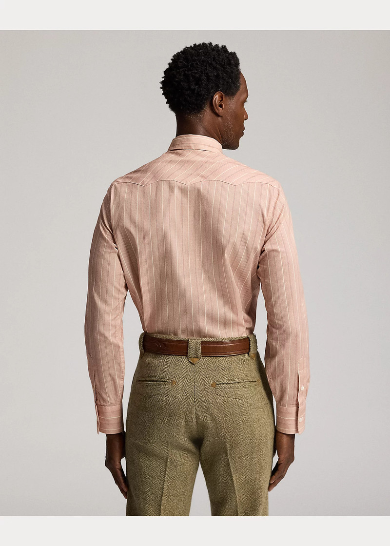Slim Fit Stripe-Print Western Shirt 4