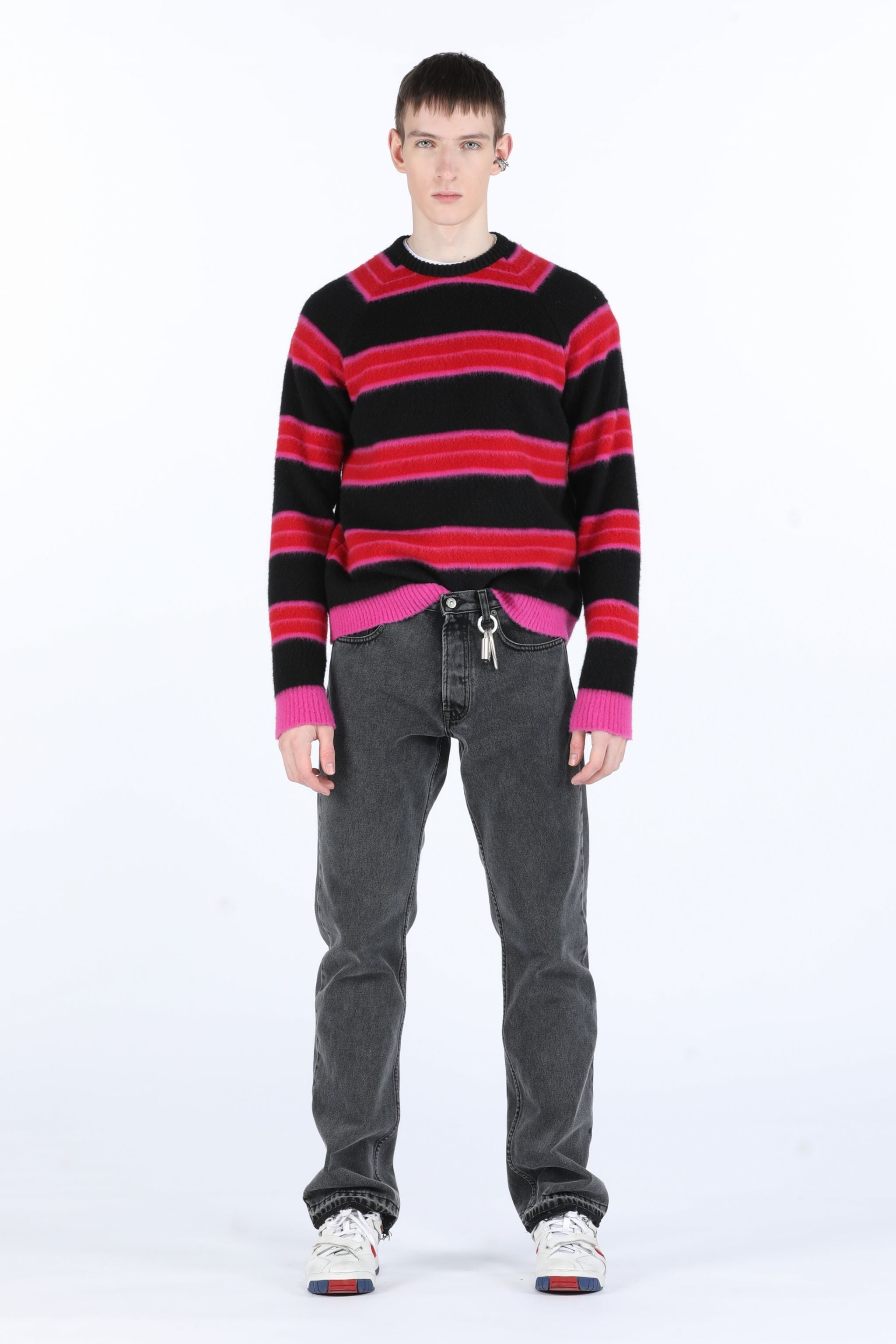 STRIPED MOHAIR SWEATER - 4