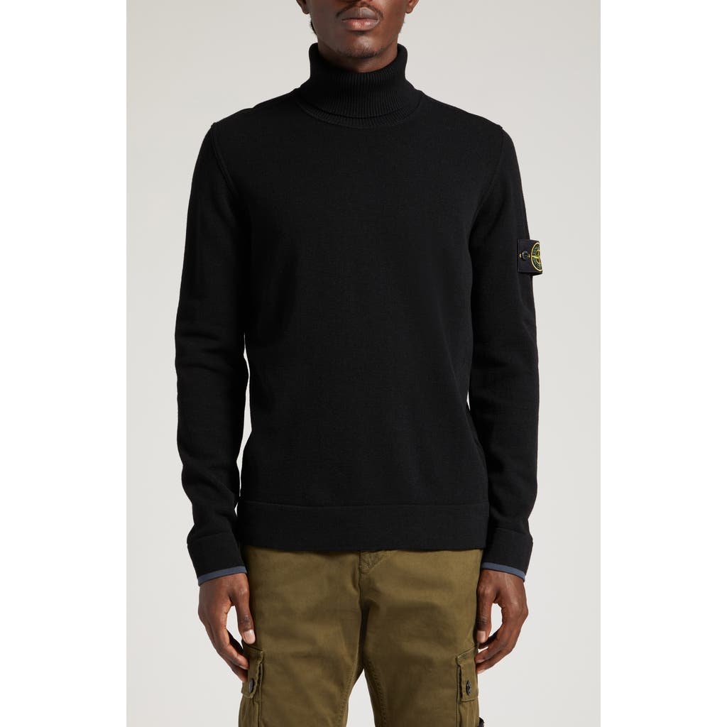 Stone Island Wool Blend Turtleneck in Black at Nordstrom - 1