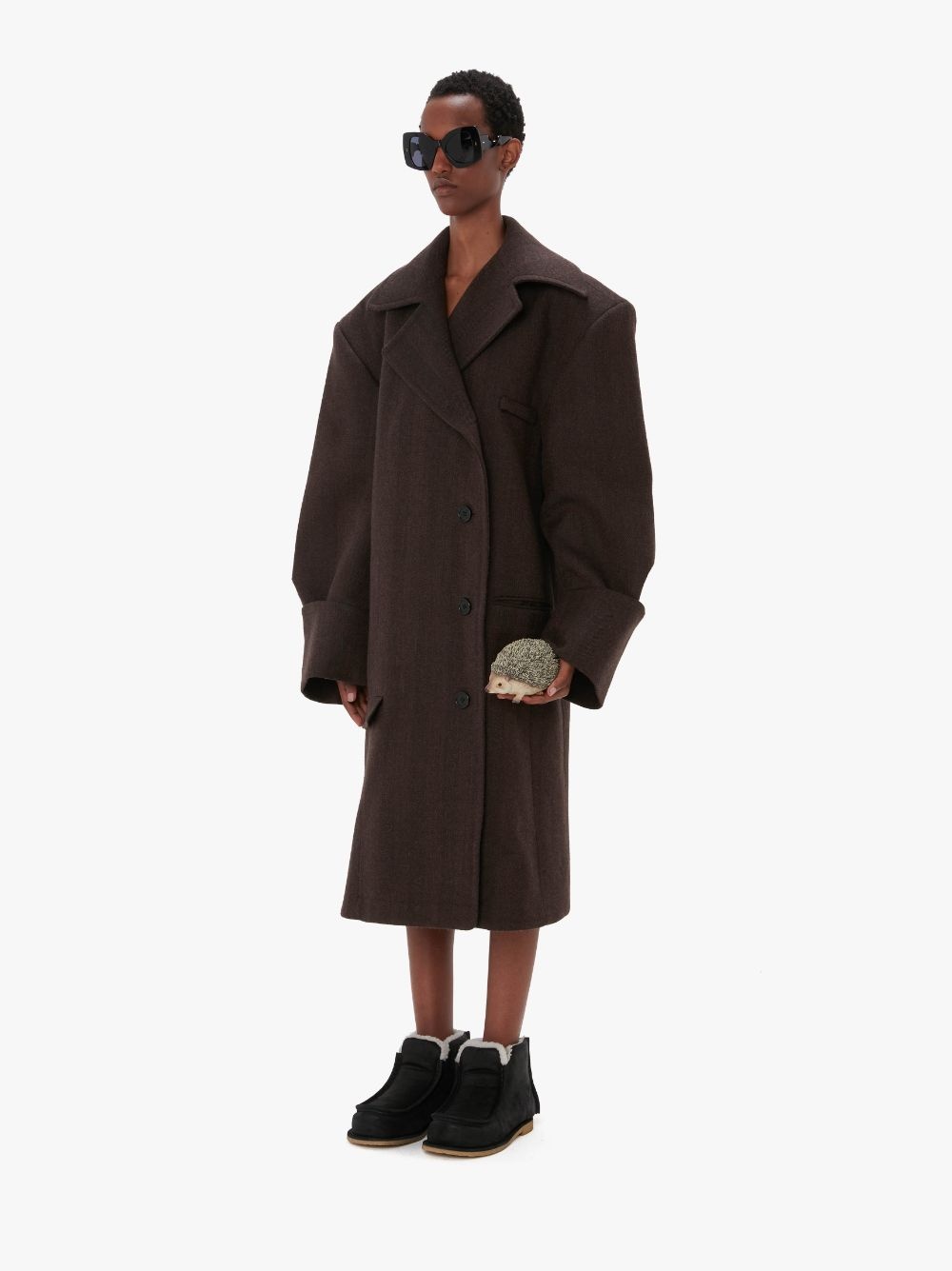 TURN-UP CUFF OVERSIZED COAT - 4