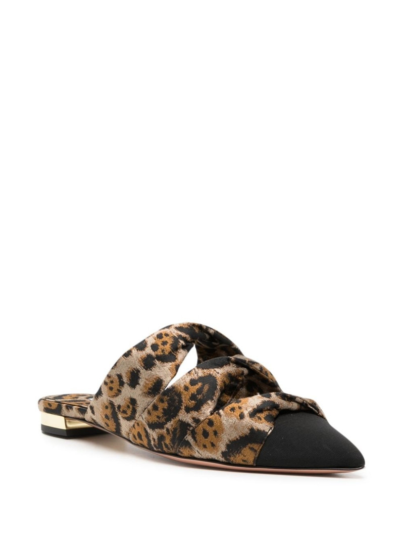 AQUAZZURA pointed-toe leopard-print mules outlook