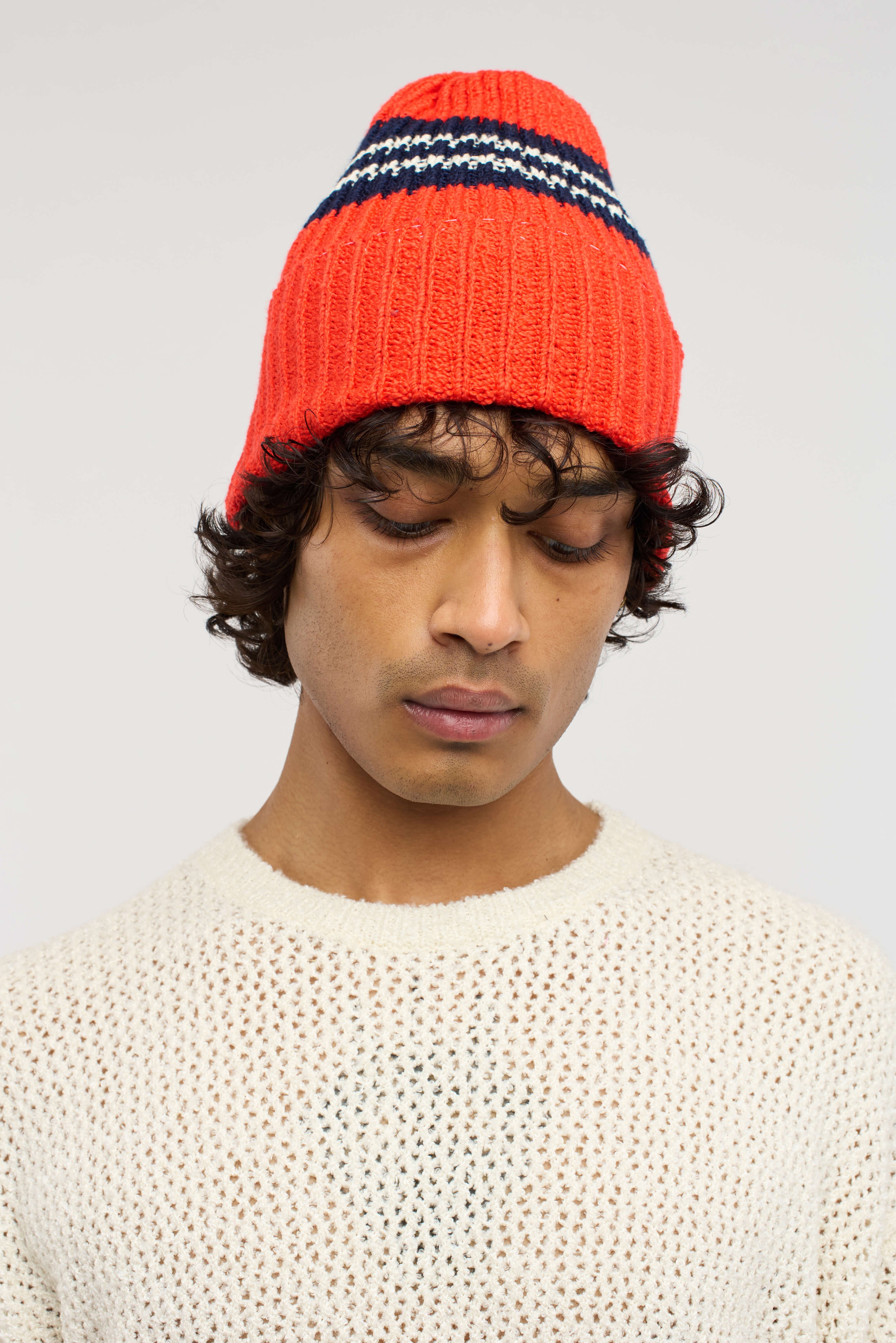 NORA ROLLIE STRIPE BEANIE - 2