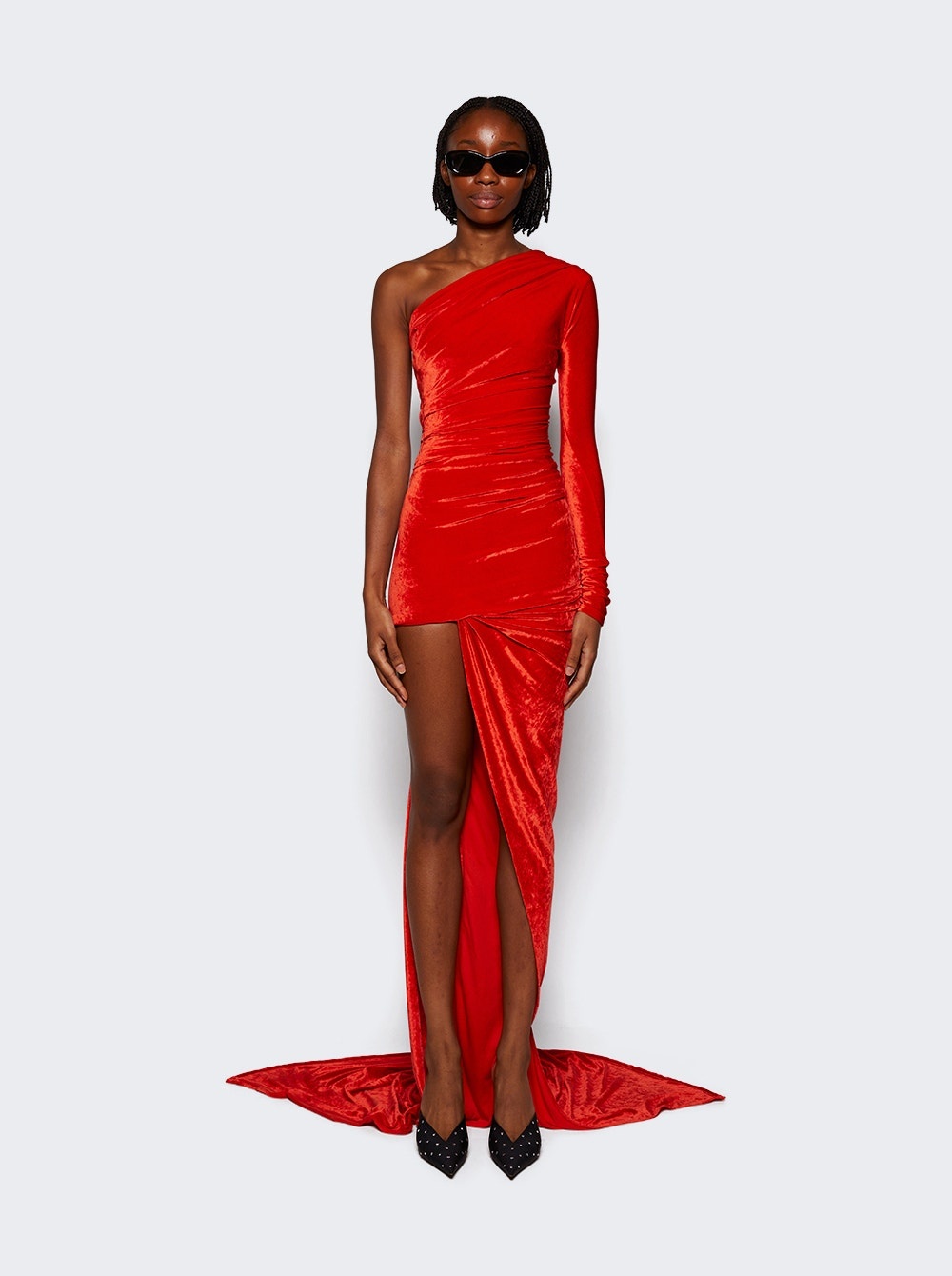 ワンピース BALENCIAGA DRESSES RED Balenciaga Asymmetric Mini Dress | Red | FARFETCH