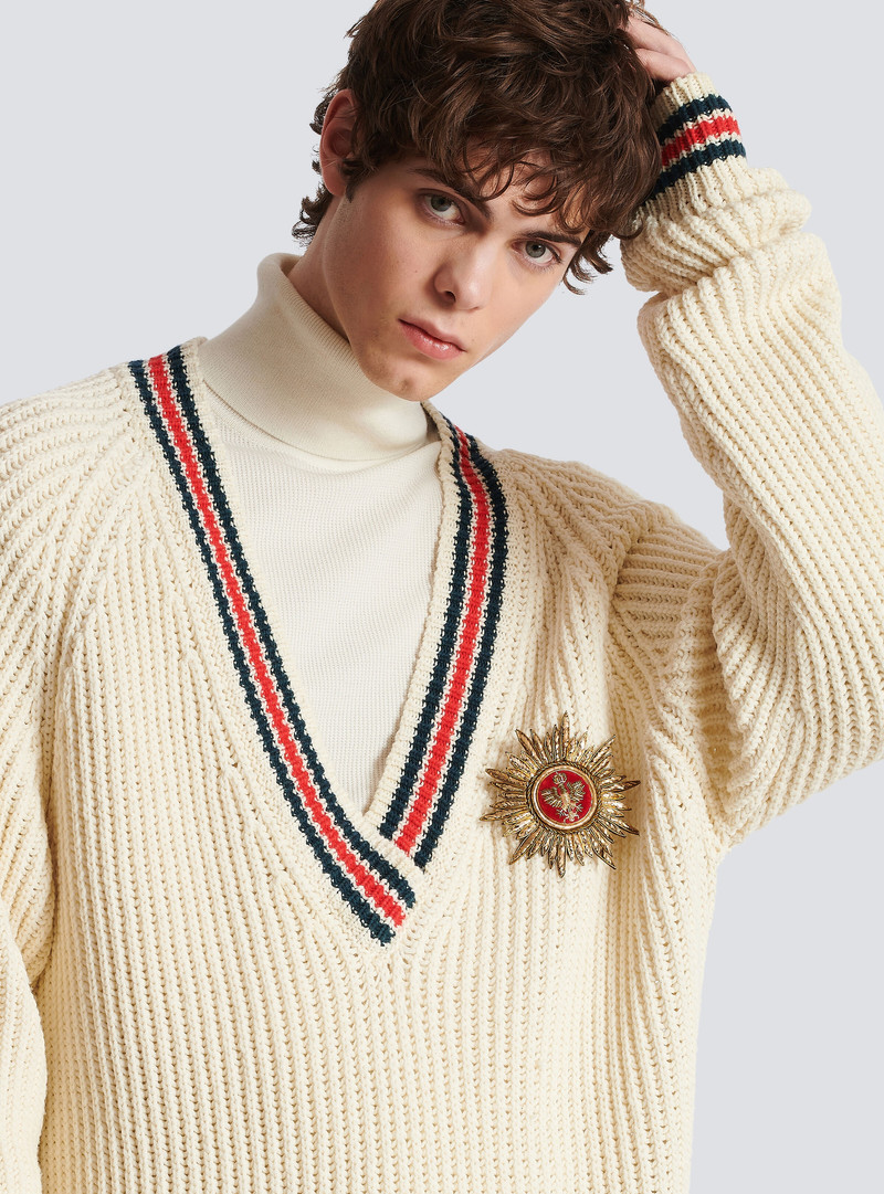 Knit jumper with insignia 8