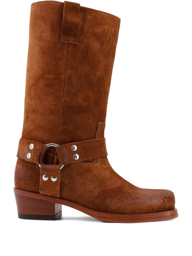 ring-detail suede knee-high boots 1