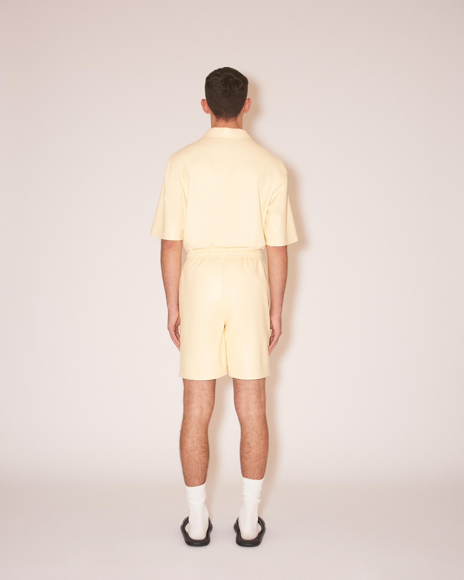 DOXXI - Vegan leather shorts - Vanilla - 5