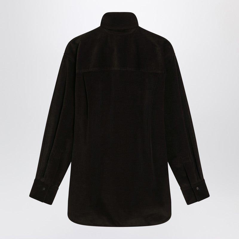 Ferragamo Brown Shirt In Ribbed Velvet Women - 2