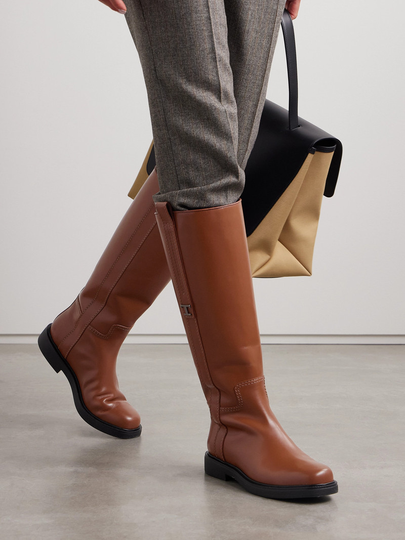 Tod's Embellished Leather Knee Boots outlook