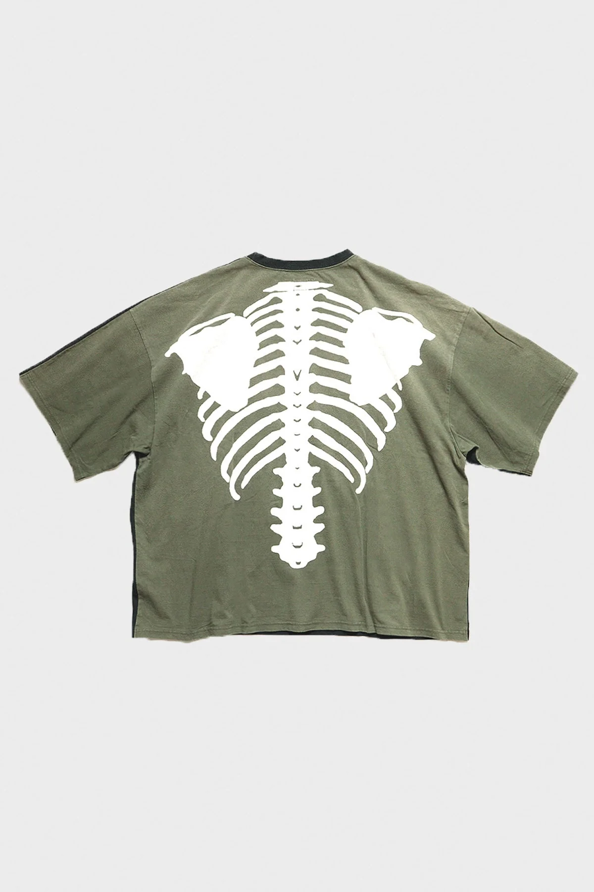 JERSEY 2TONES BIG POCKET TEE (BONE) - BLACK/KHAKI - 1