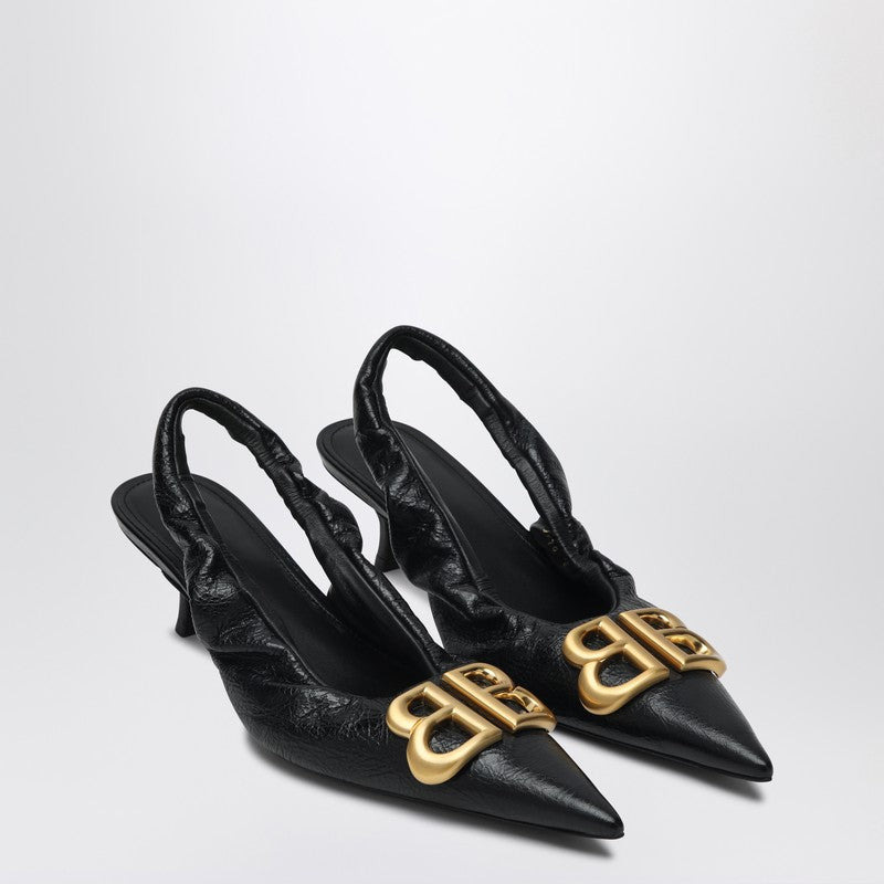 MONACO BLACK SLINGBACK WITH LOGO - 1