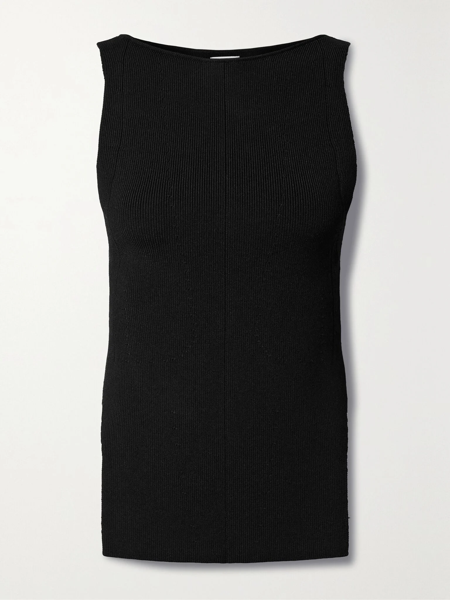 Evelyn ribbed-knit tank Black - 1