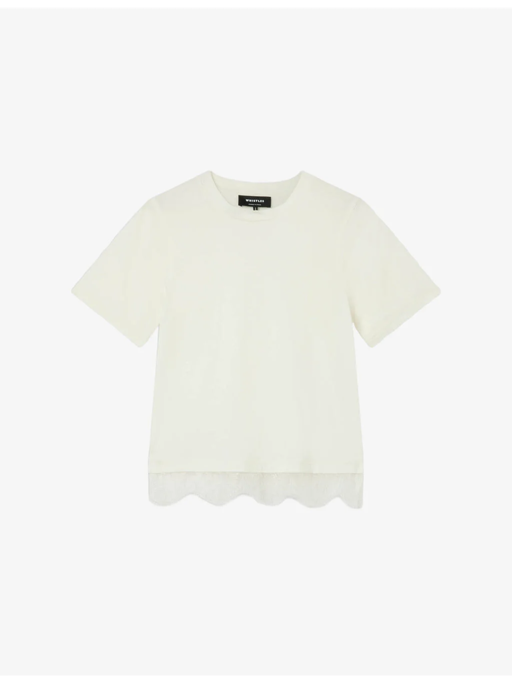 Relaxed-Fit Lace-Trim Cotton-Jersey T-Shirt - 1