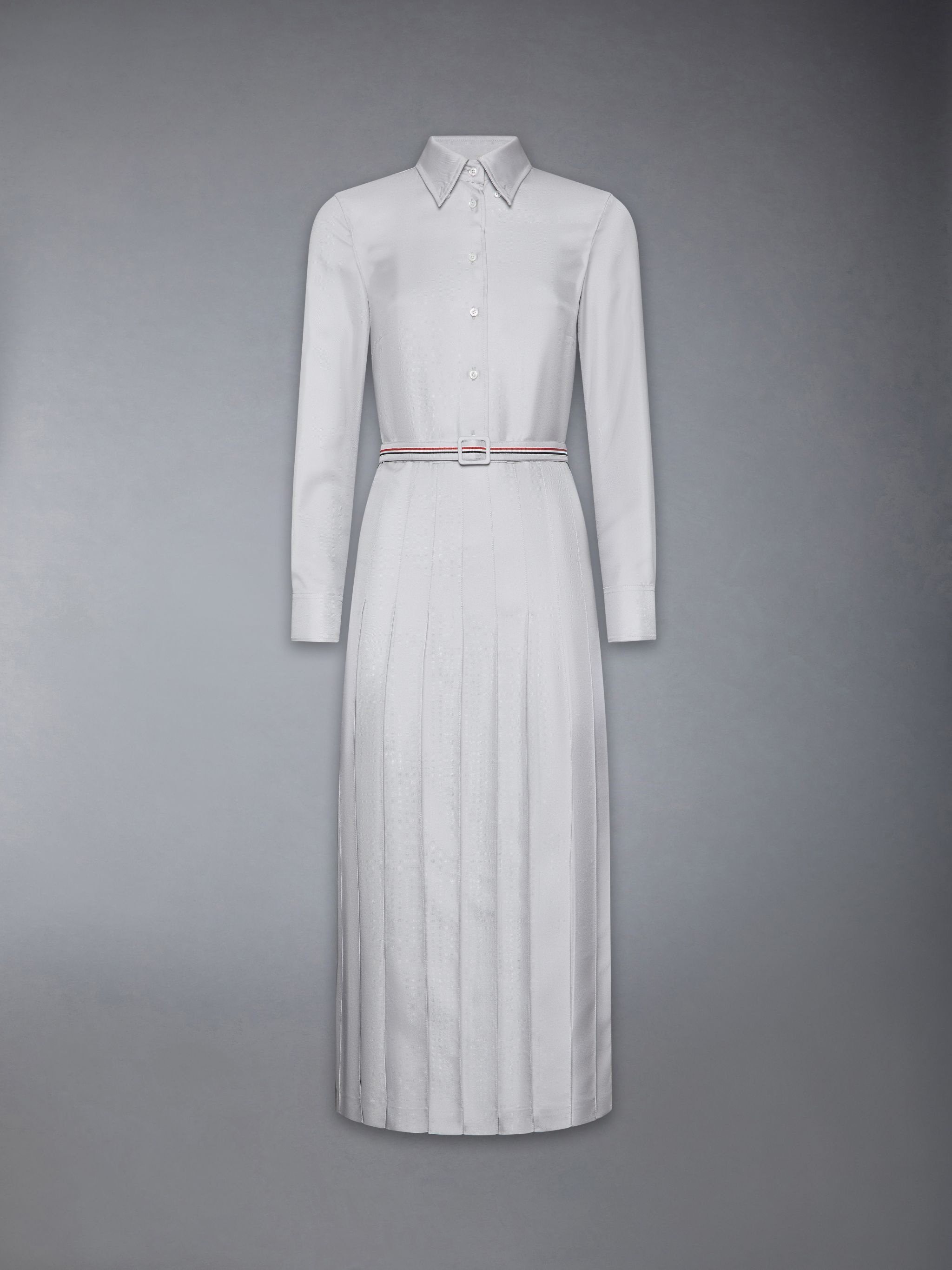 Silk Twill Belted Dress - 7