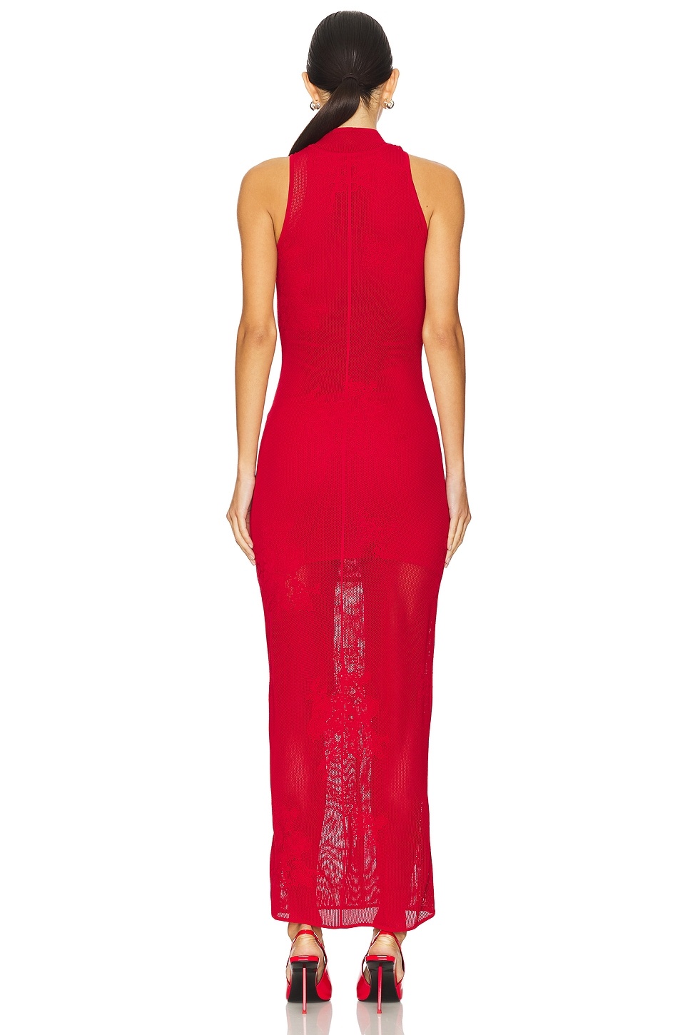 Lace Pointelle Knit Racer Dress - 3