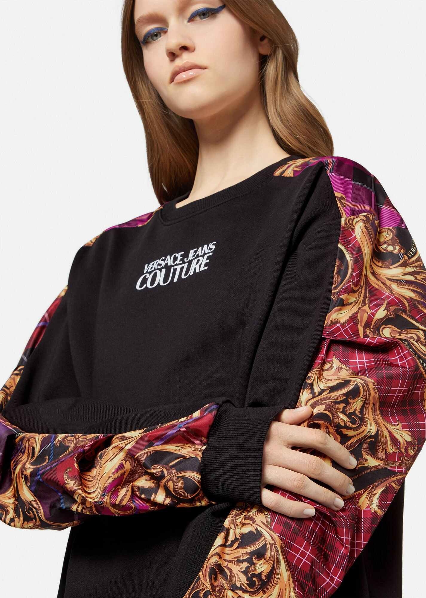 Tartan Baroque Print Insert Sweatshirt - 5