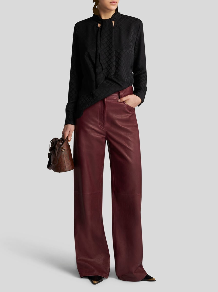 JACQUARD SCARF-COLLAR SHIRT - 4