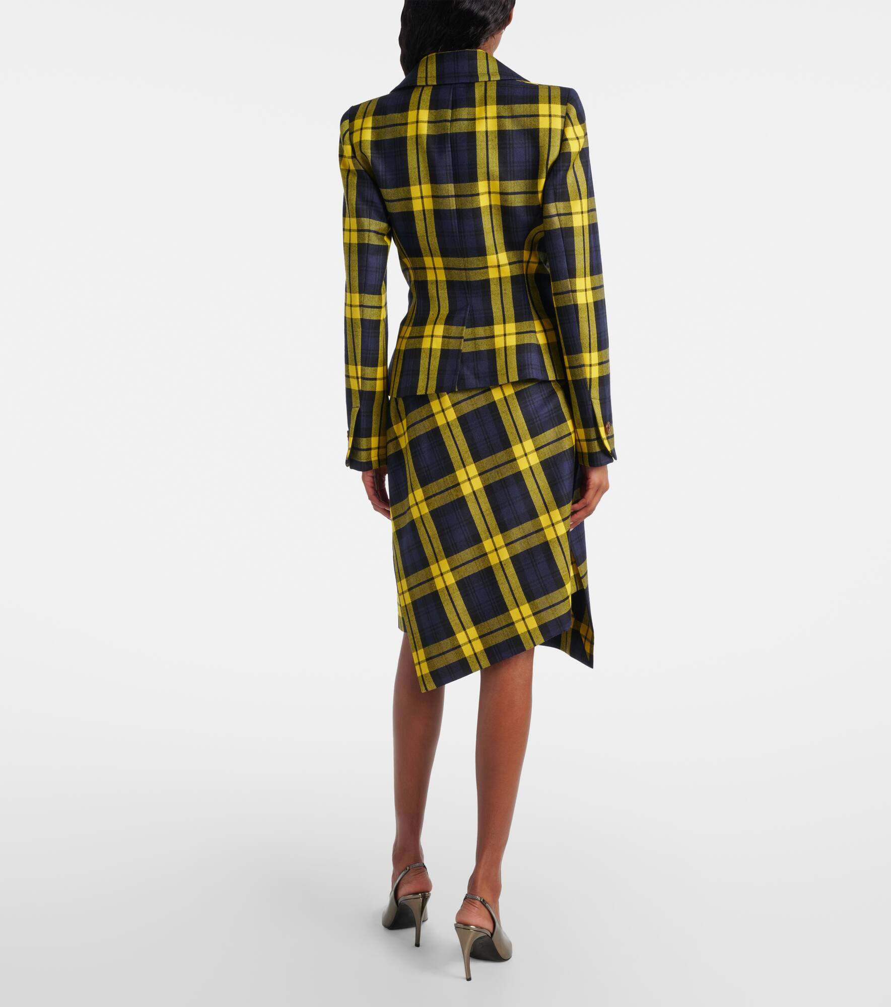 Plaid virgin wool blazer - 3
