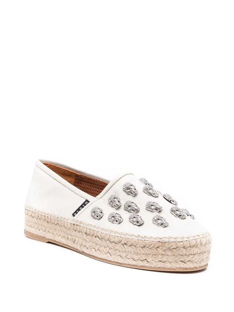 PHILIPP PLEIN crystal-embellished leather espadrilles outlook