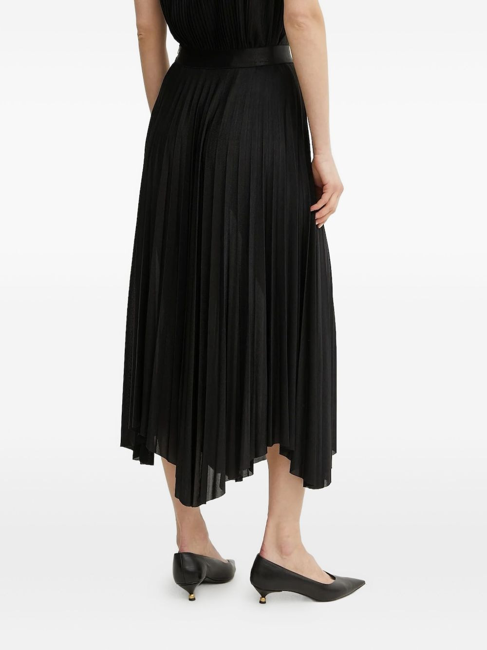 pleated asymmetric midi skirt - 2
