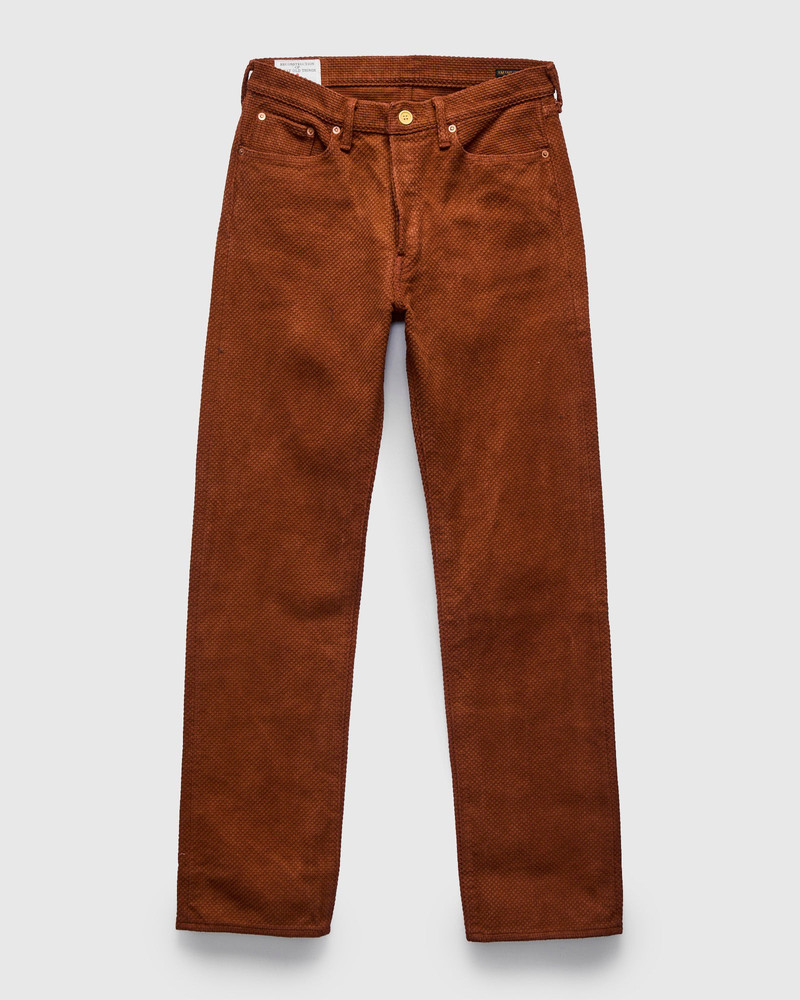 1914W "Amami Mud-Dyed" 17oz Brown Sashiko Jeans - Regular Straight Fit 1