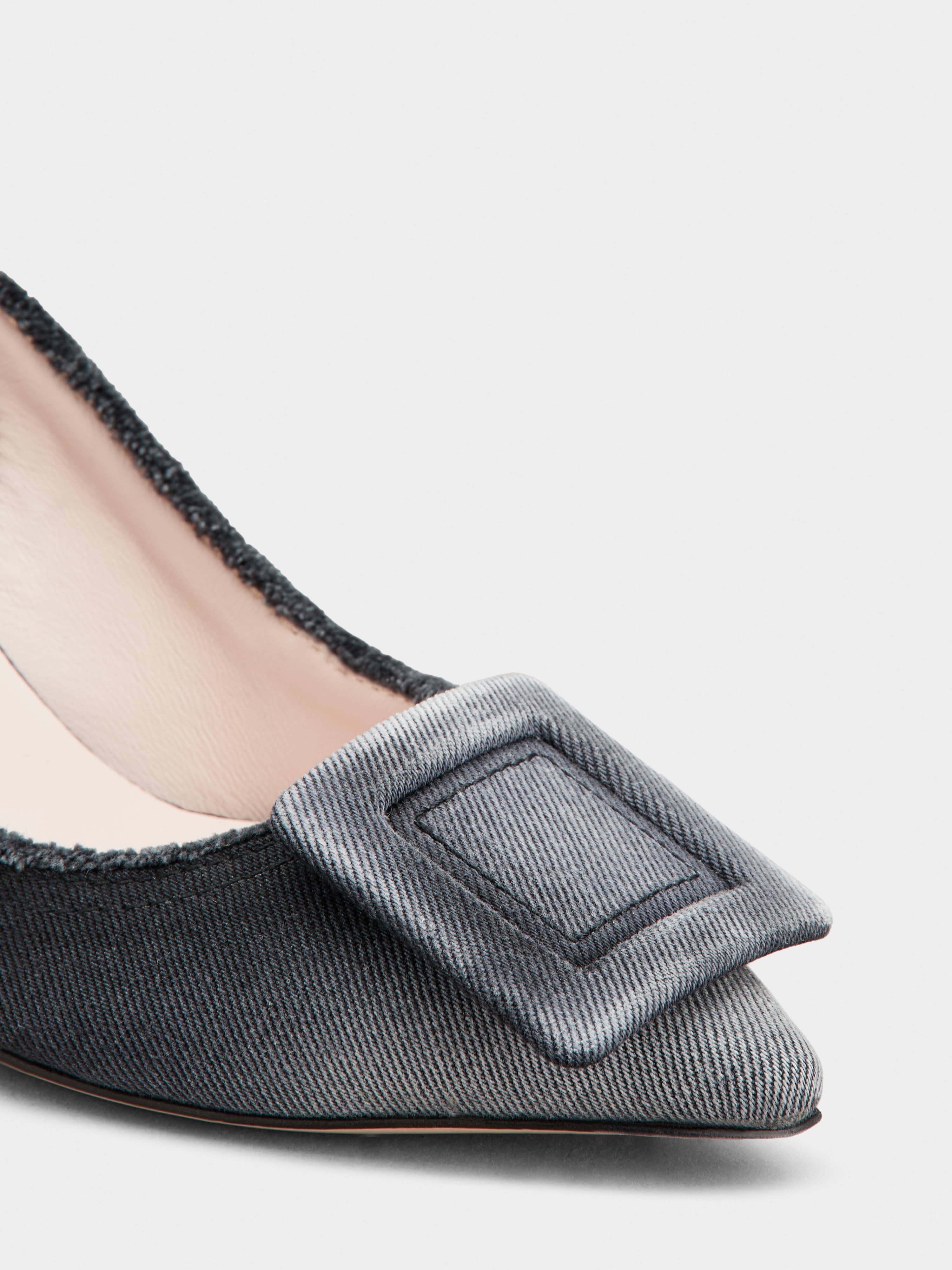 Viv' in The City Slingback Pumps in denim - 3