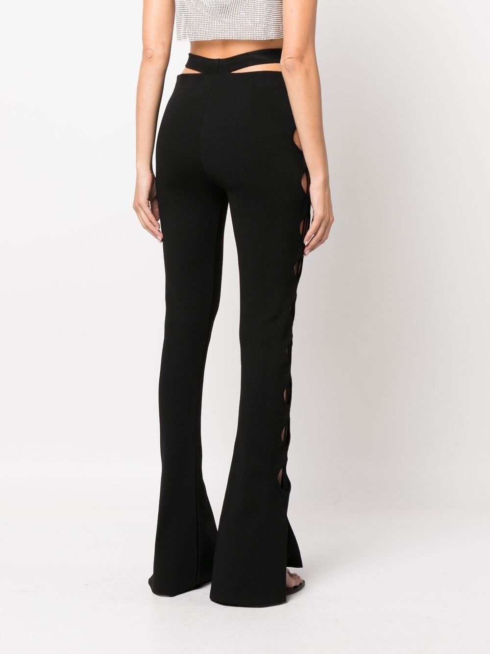 cut-out flared trousers - 4