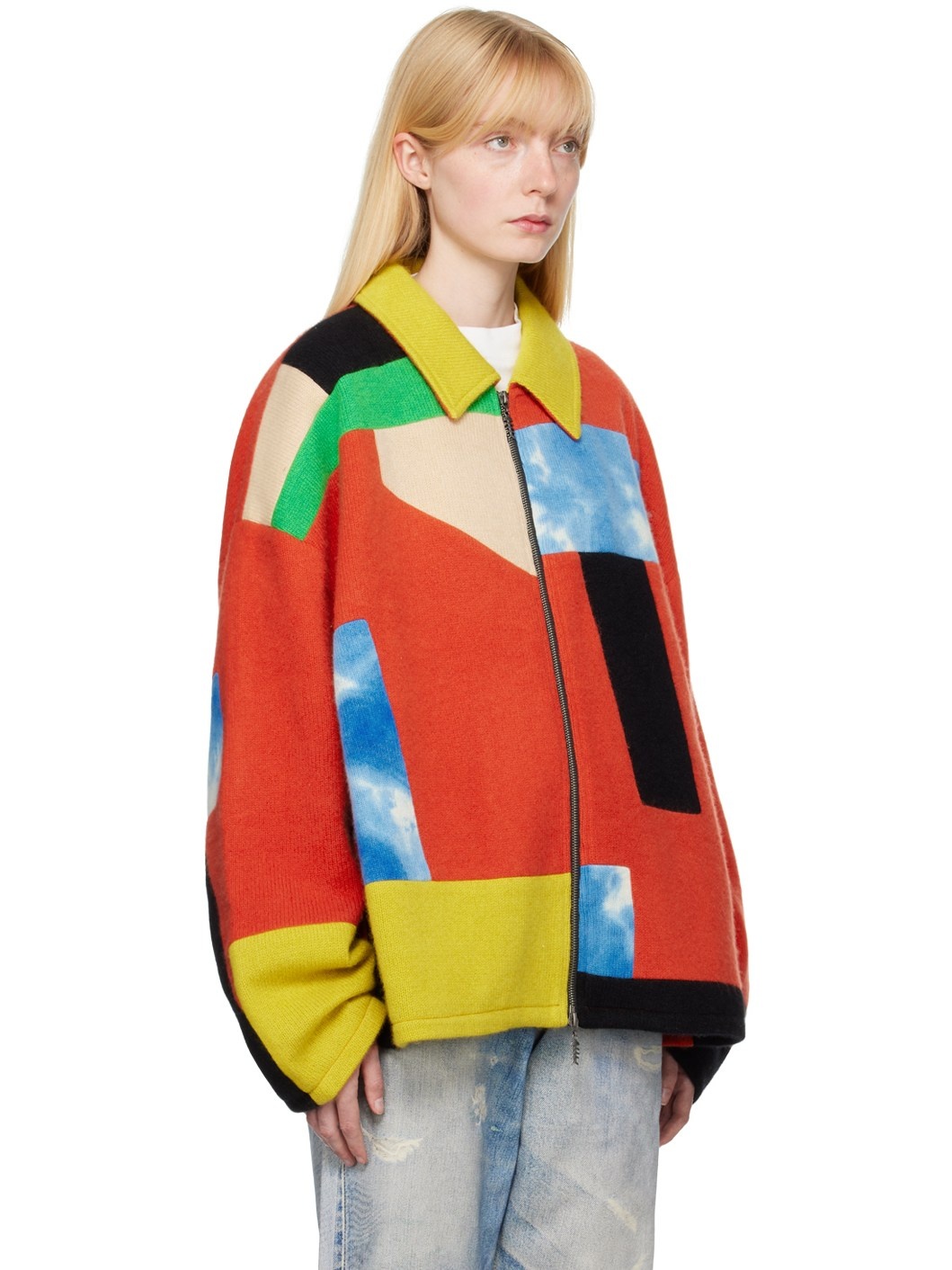 SSENSE XX Multicolor Patchwork Cashmere Jacket - 2