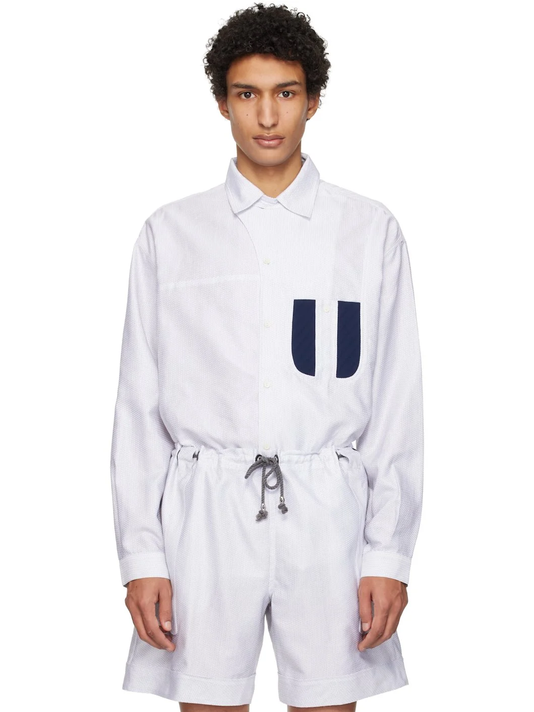 White Veca Panelled Shirt - 1