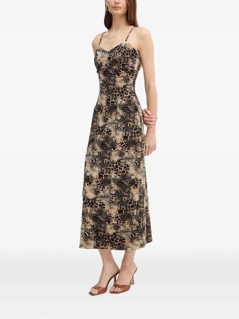 GUESS USA snake-print slip midi dress outlook
