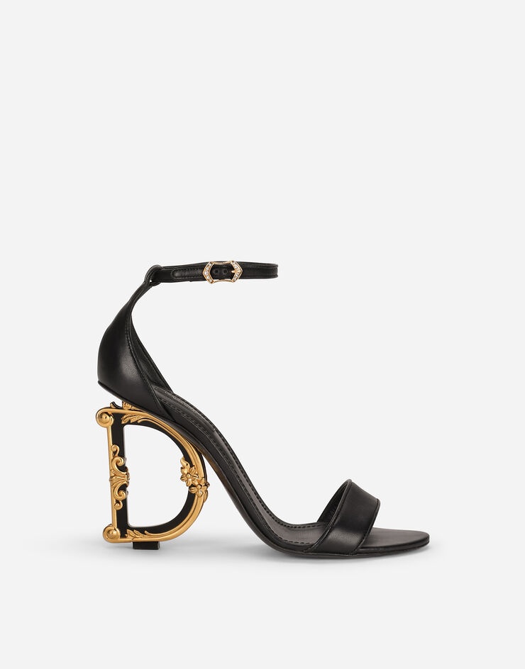 Nappa leather sandals with baroque DG heel - 1