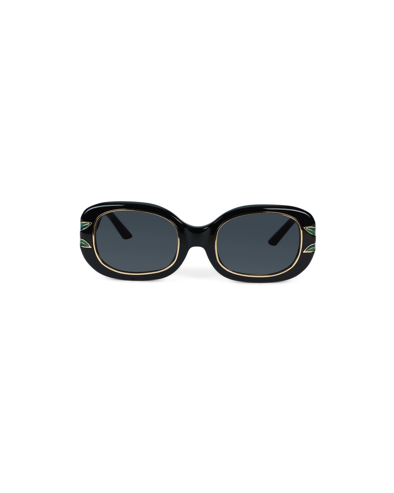 Black & Gold Laurel Sunglasses | Casablanca Paris - 2