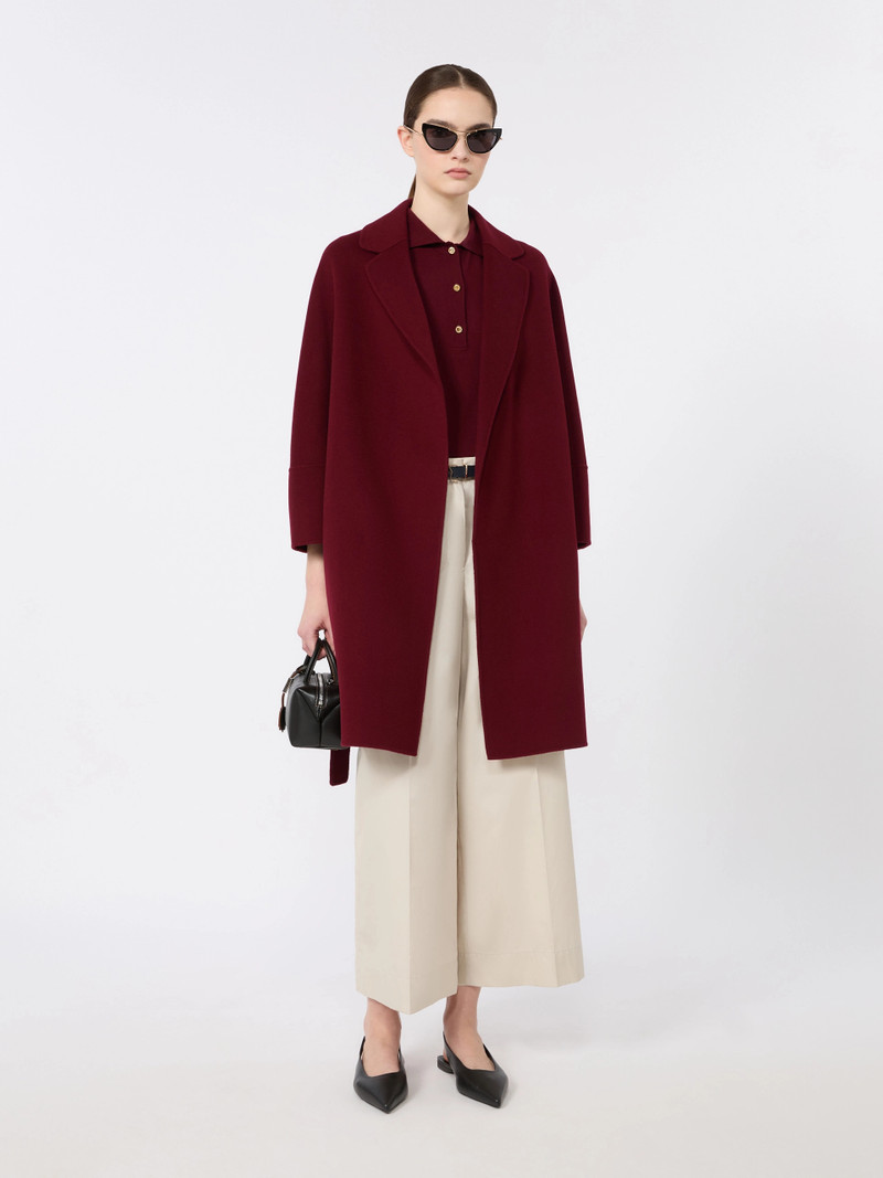 'S Max Mara POMPOSA Polo shirt in cotton, silk and cashmere yarn - DARK RED outlook