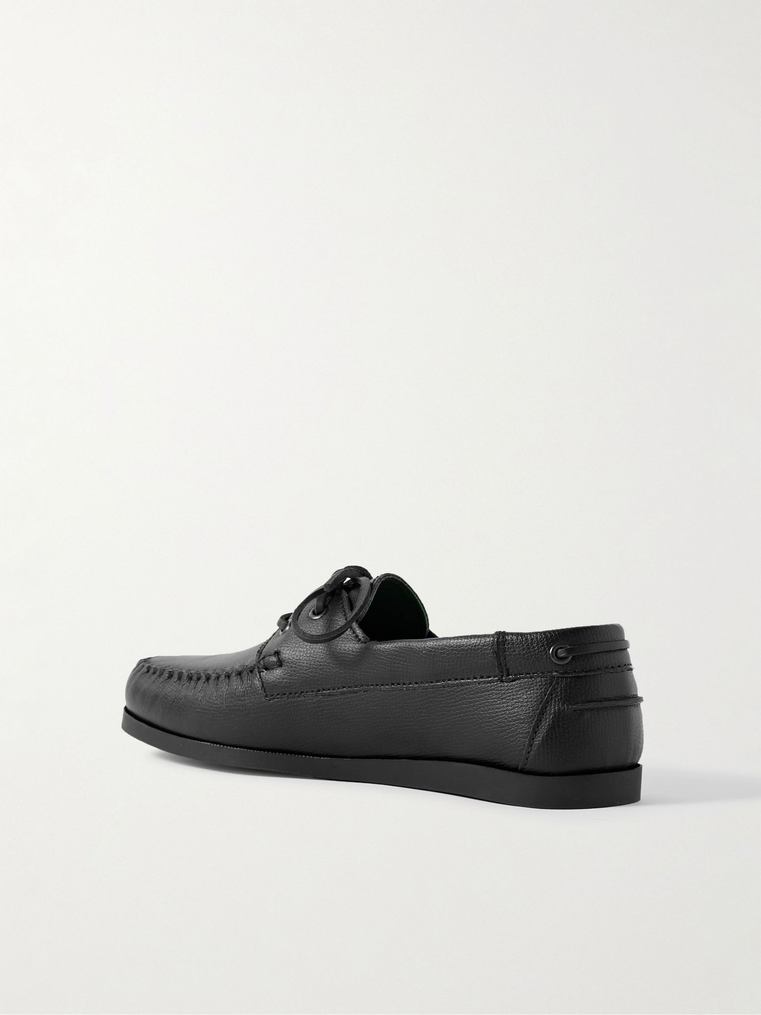 Boatman Full-Grain Leather Boat Shoes Black - 4