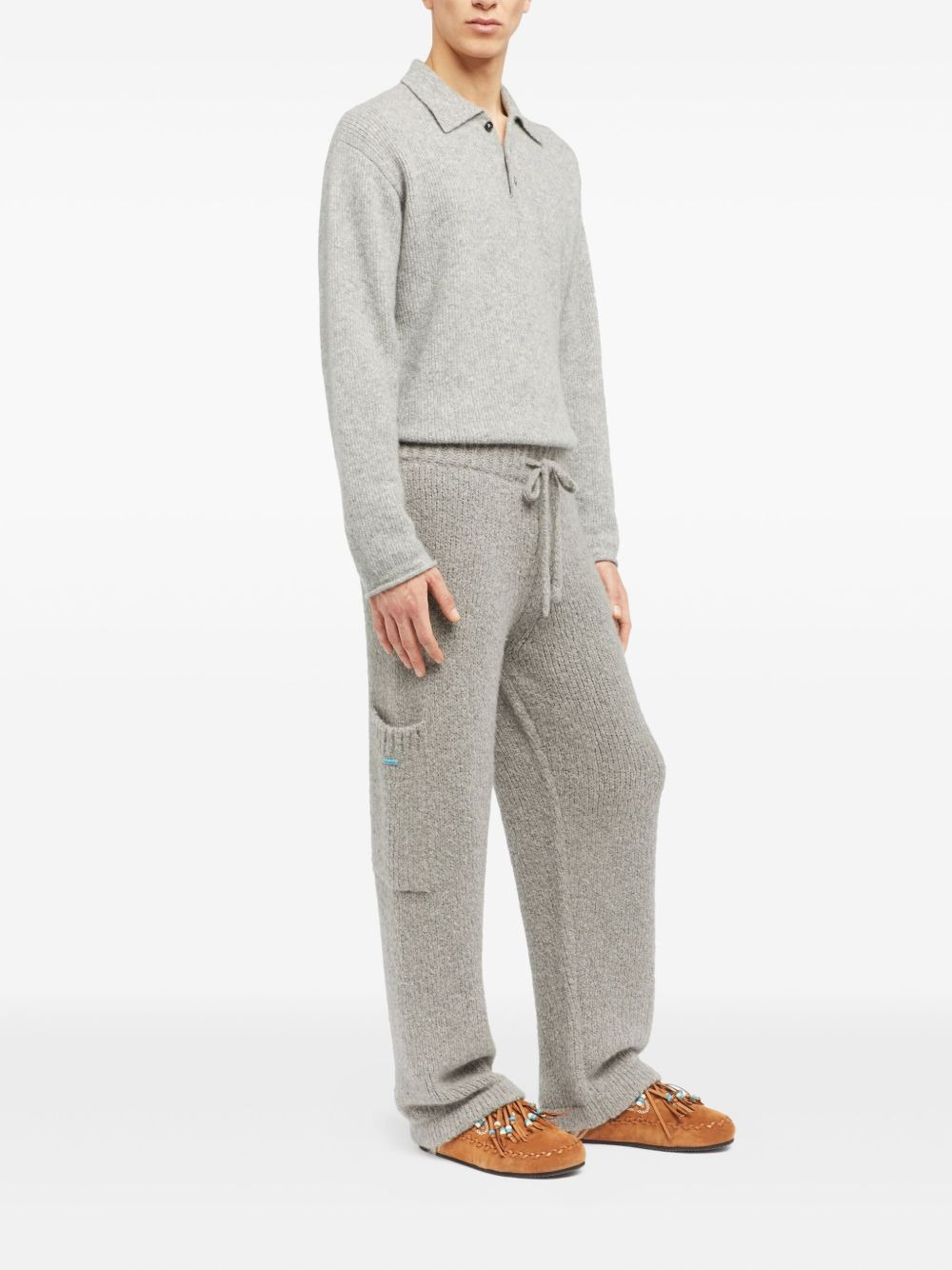 drawstring knitted trousers - 3