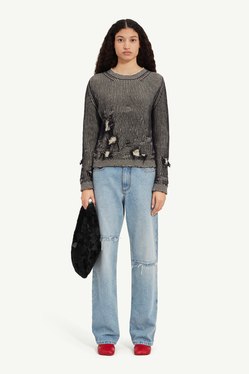 MM6 Maison Margiela Distressed crewneck jumper outlook