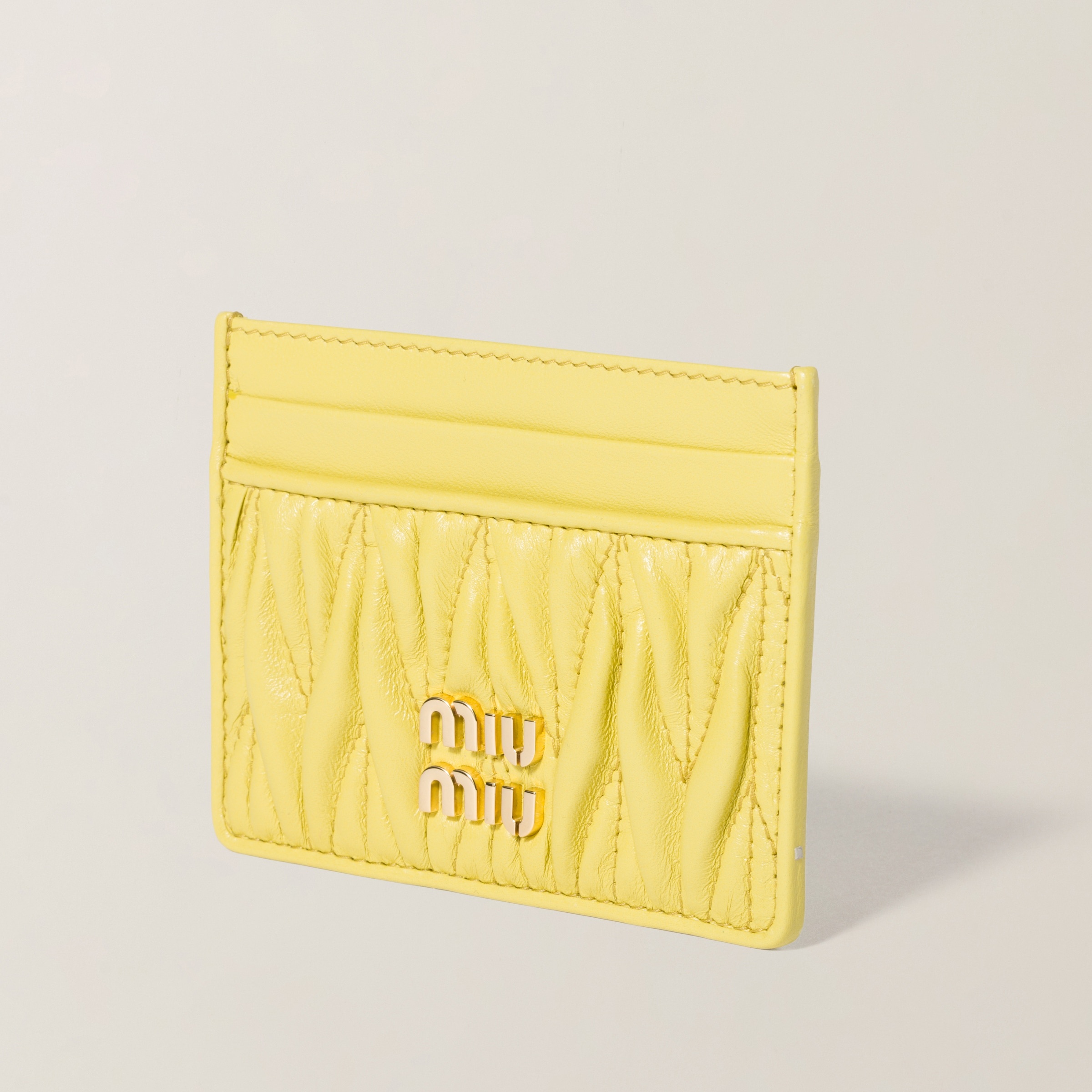 Matelassé nappa leather card holder - 3