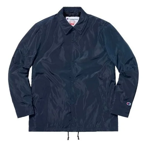 Supreme FW18 x Champion Label Coaches Jacket Navy SUP-FW18-368 - 1