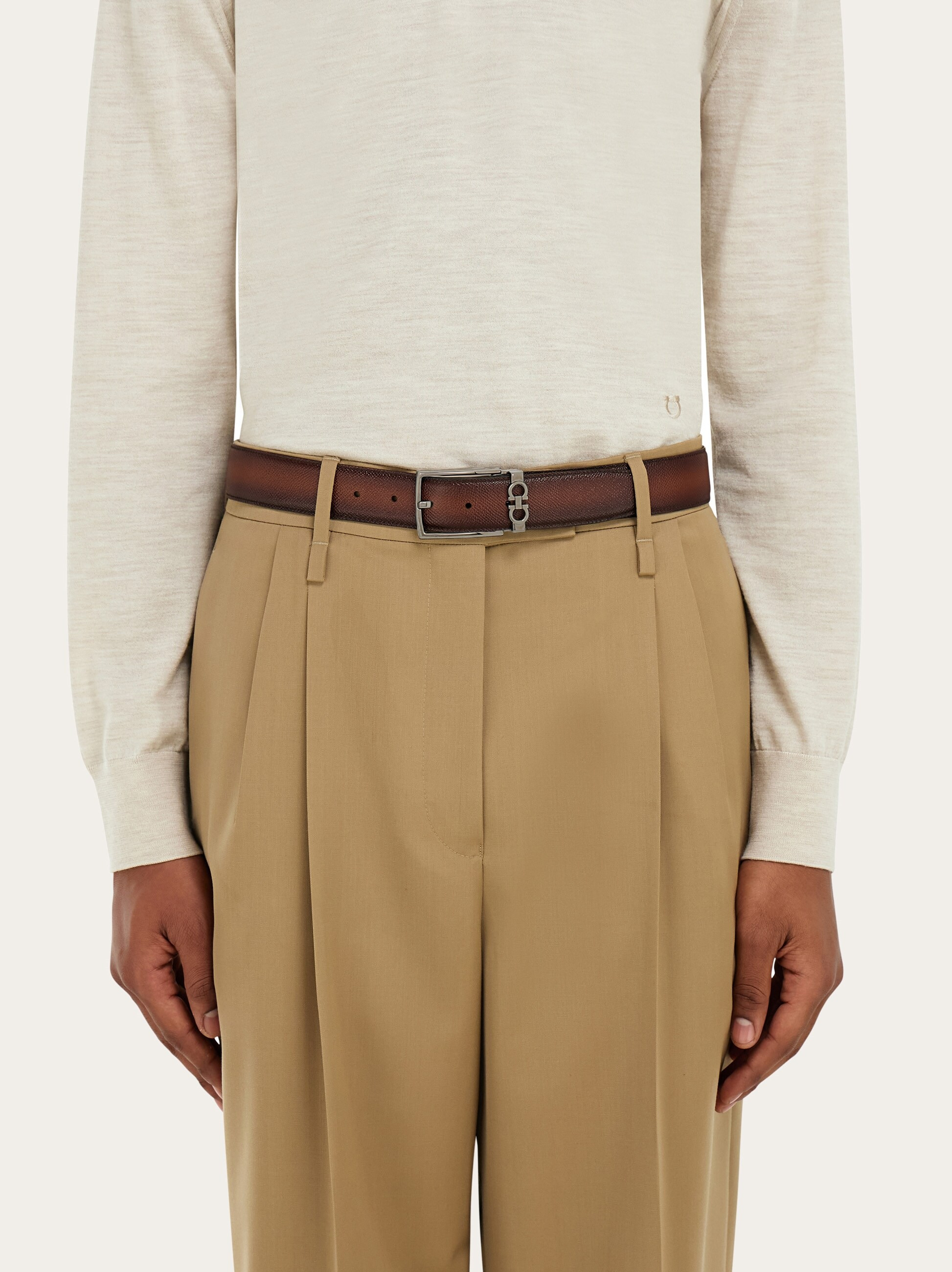 Reversible and adjustable Gancini belt - 4