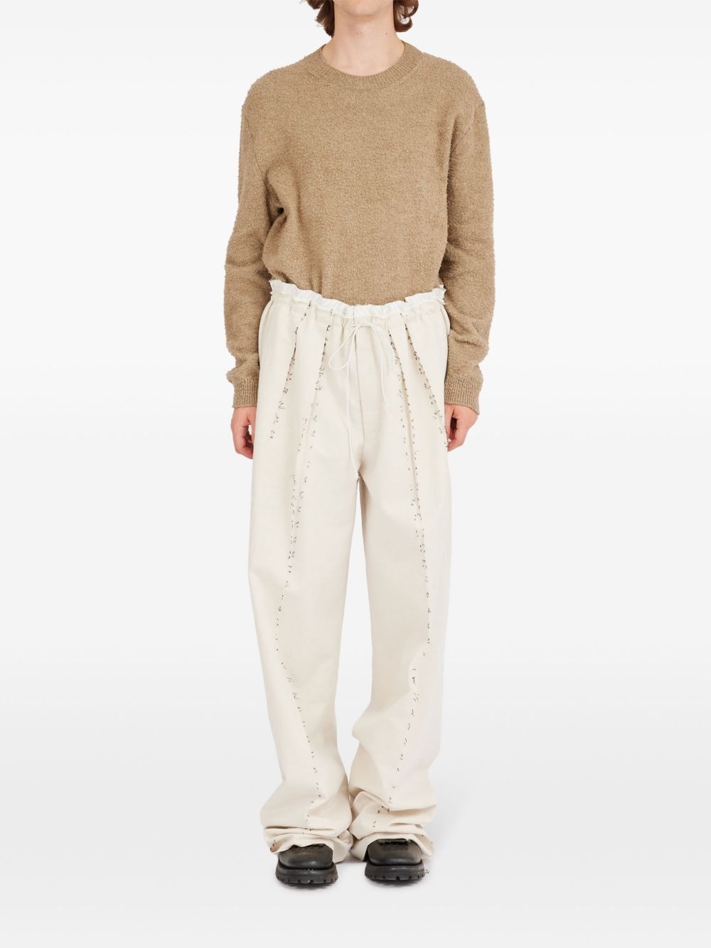 cotton-linen pants - 2