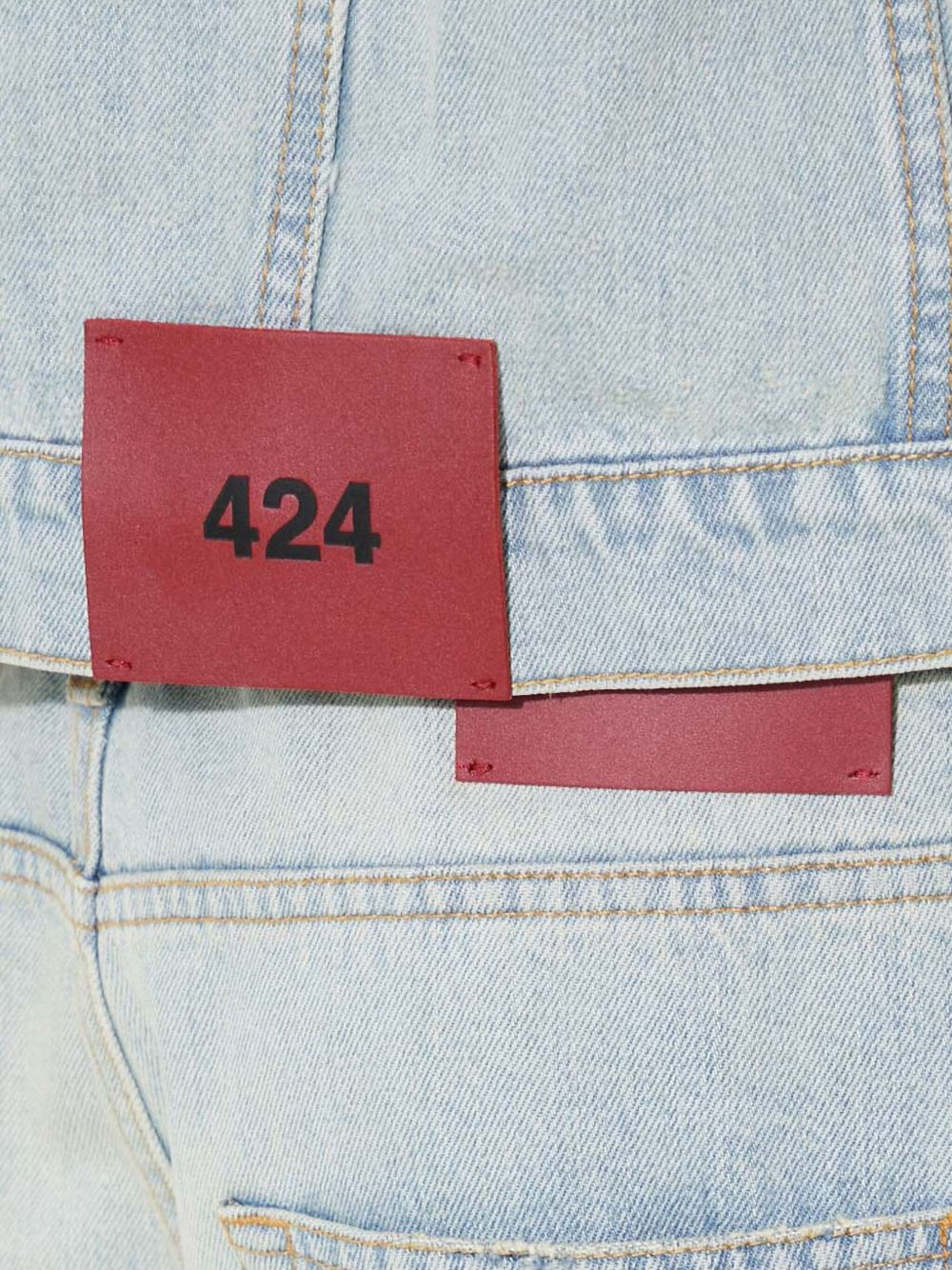 pleated-detail denim jacket - 4