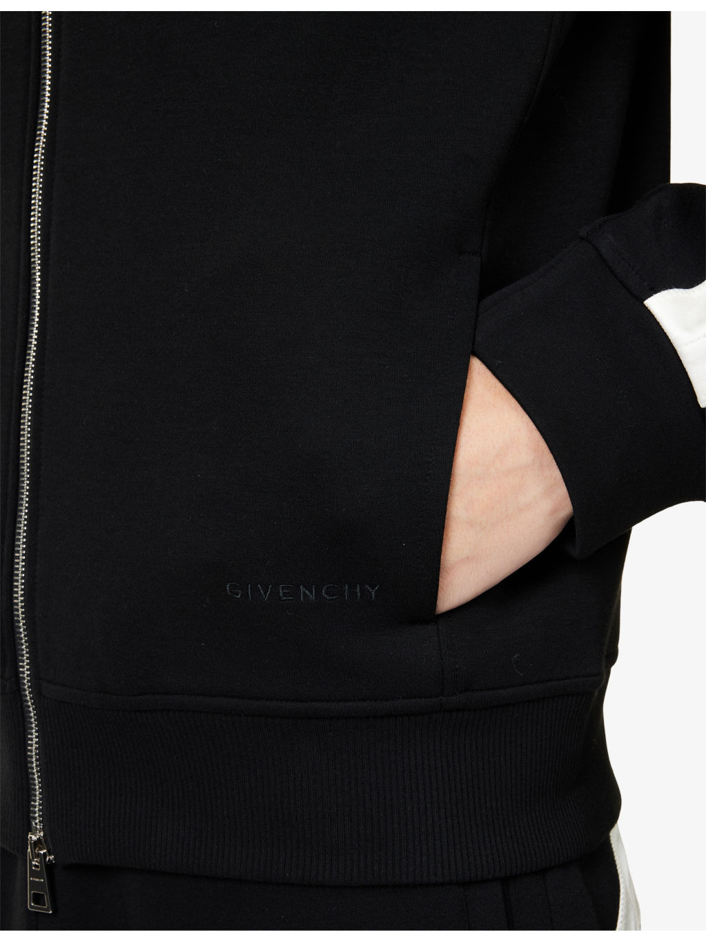 Open Seam Contrast Zip-Through Cotton-Jersey Track Jacket - 5