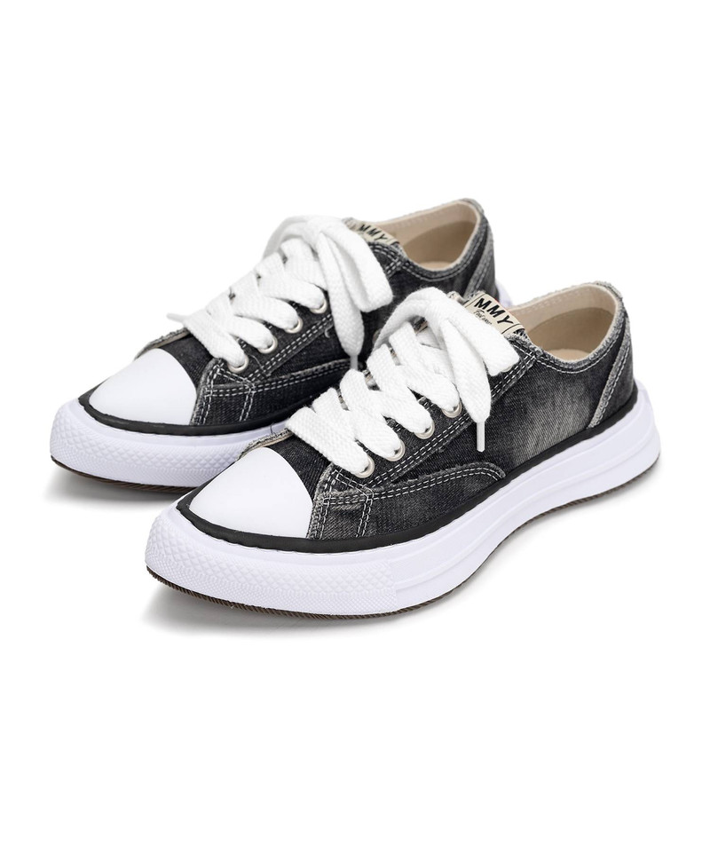 "YUCCA" OG Sole Bleach-Wash Denim Canvas Low-top Sneaker 11